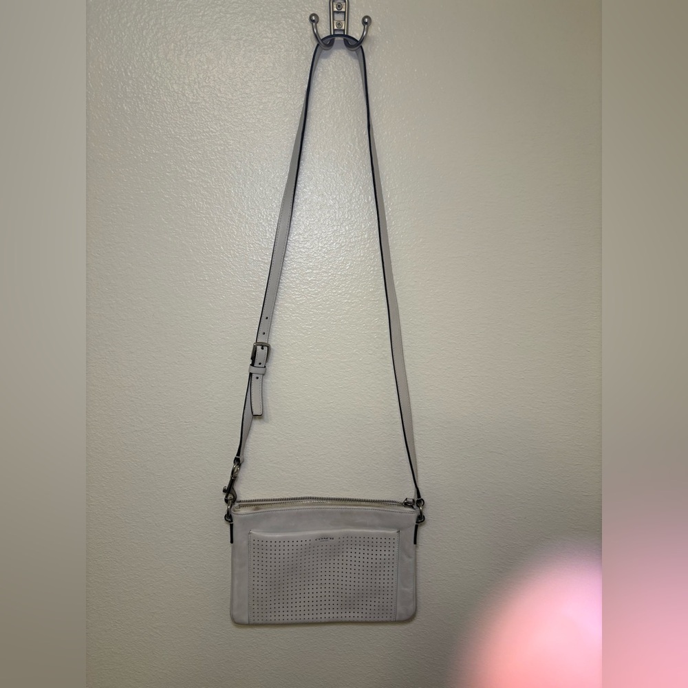 Coach Off-White Perforated Crossbody Bag - Picture 3 of 7
